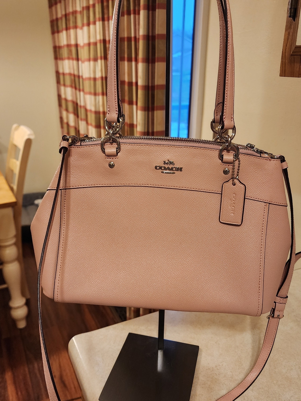 Coach Brooke Carryall Satchel in blush pink crossgrain leather, silver Hardware
